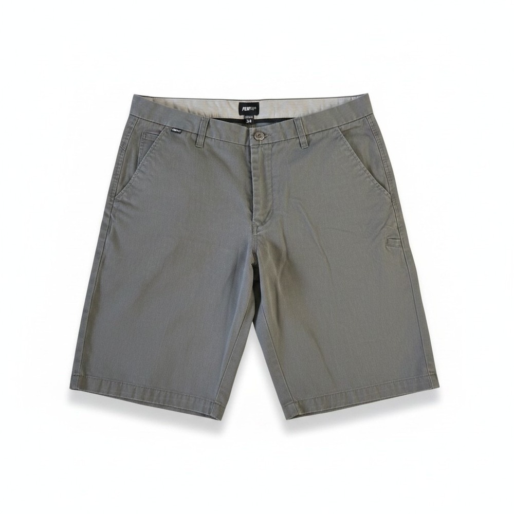 Fox Racing Men's 34 Dark Gray Flat Front Shorts Casual Chino Walk Shorts